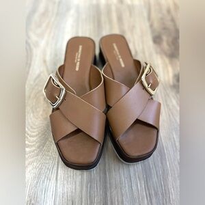 Christian Di Riccio Platform Sandals Brown Size 8.5/39 EUC